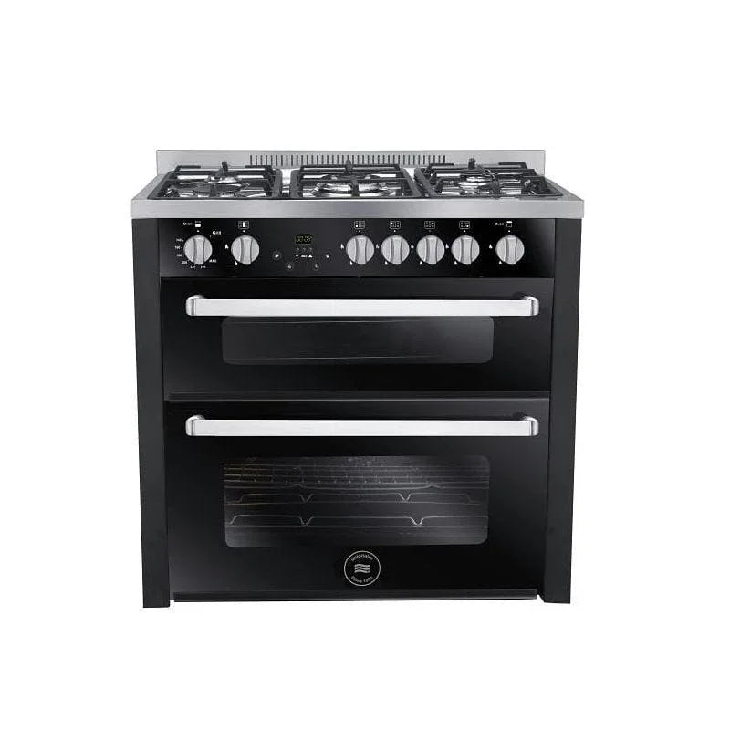 Unionaire Multi-Cook Digital Gas Cooker, 5 Burners, 90 cm, Stainless Steel Black - C69SS-GC-383-IDSF-DV-AL - ESTORES