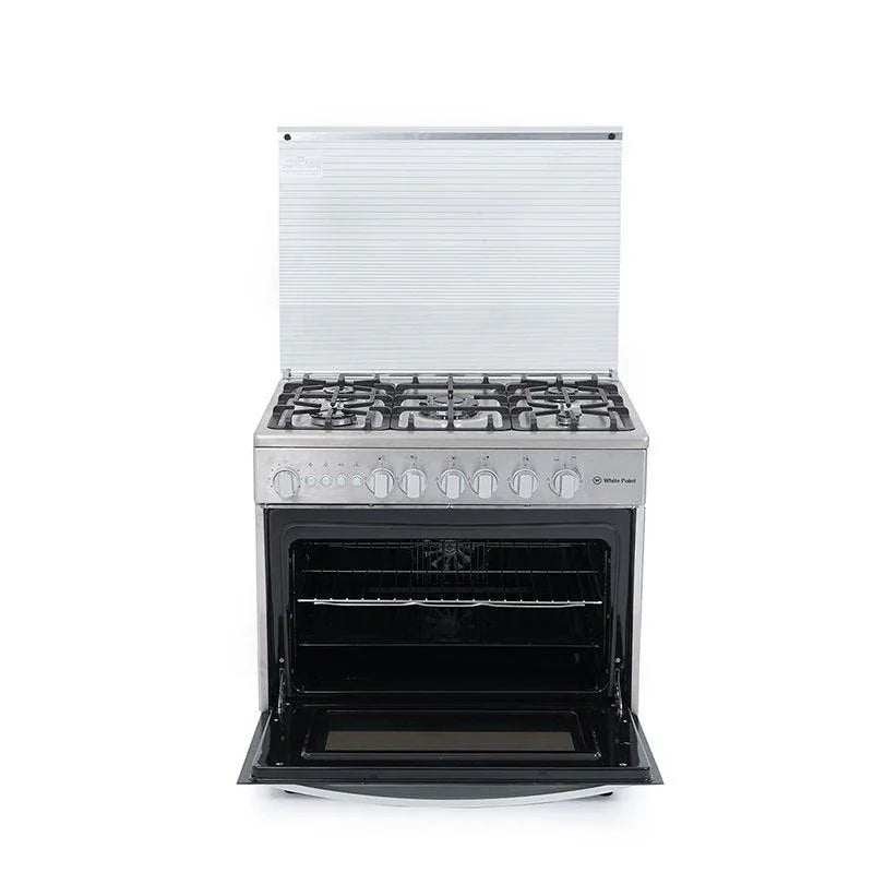 White Point Gas Cooker, 5 Burners, 90 cm, Stainless Steel - WPGC9060XFSAM - ESTORES