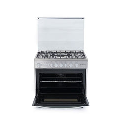 White Point Gas Cooker, 5 Burners, 90 cm, Stainless Steel - WPGC9060XFSAM