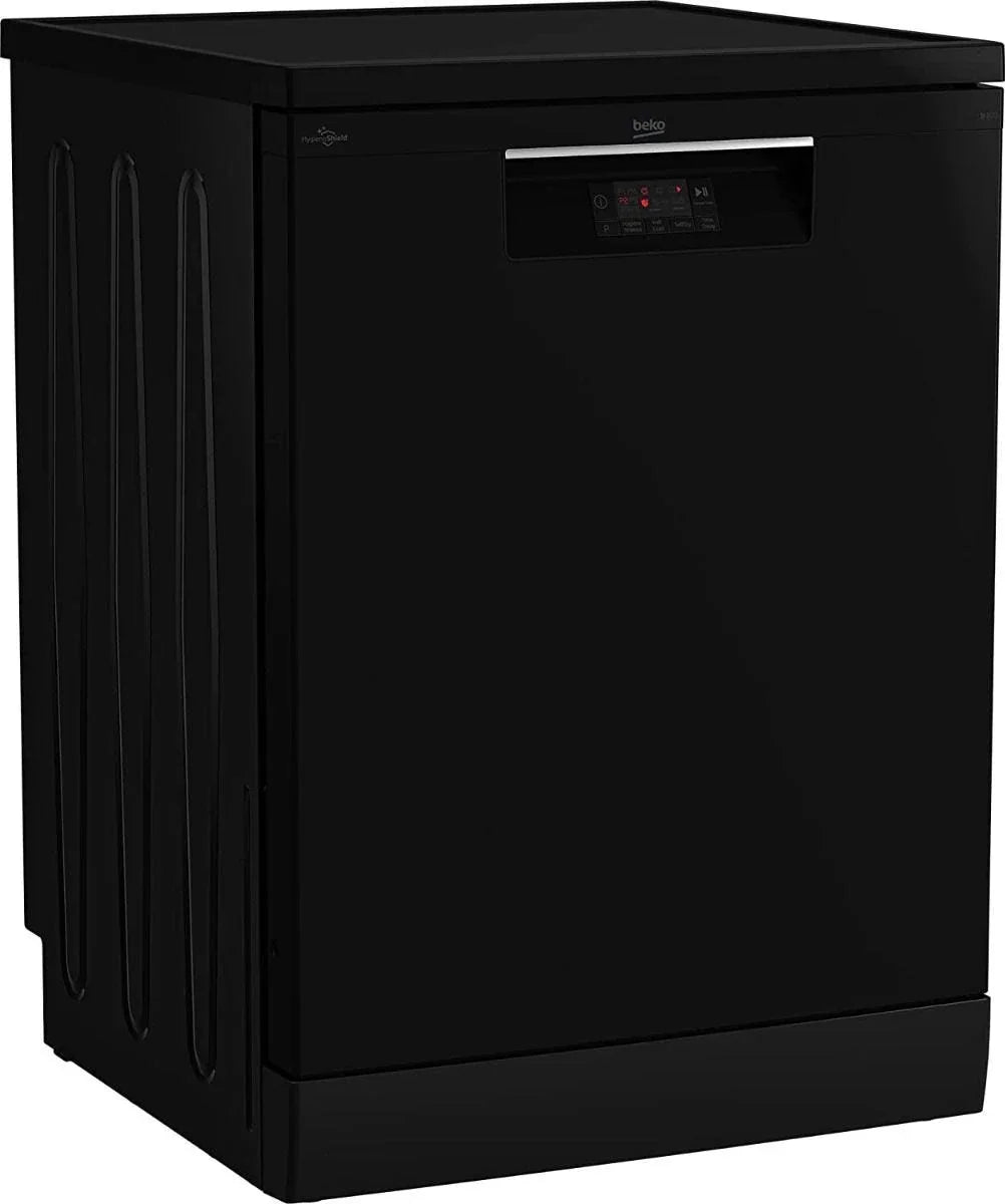 Beko Digital Dishwasher, 14 Place Settings, 5 Programs, Black - BDFN15420B - ESTORES