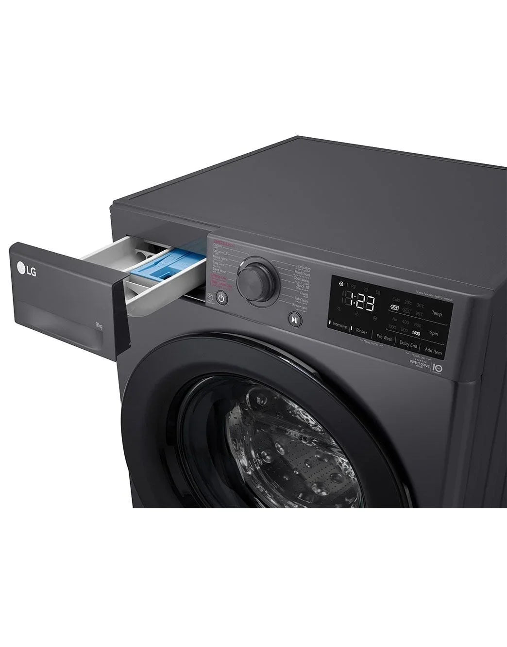 LG Vivace Front Load Full Automatic Washing Machine With Inverter Technology, 9 kg, Dark Silver - F4R3VYG6J - ESTORES