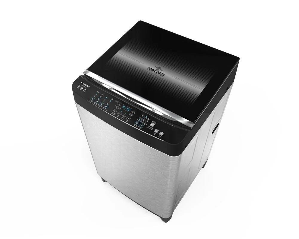 TORNADO Digital Top Automatic Washing Machine With DDM Inverter Motor, 17 Kg, Stainless Steel - TWT-TLD17RSC