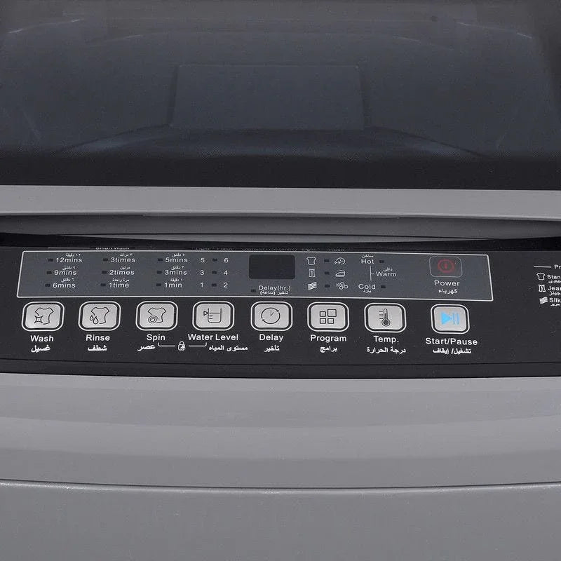 Fresh Digital Top Load Automatic Washing Machine, 9 kg, Silver - FTM-09M12S - ESTORES