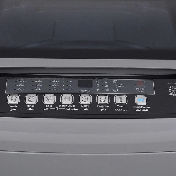 Fresh Digital Top Load Automatic Washing Machine, 9 kg, Silver - FTM-09M12S - ESTORES