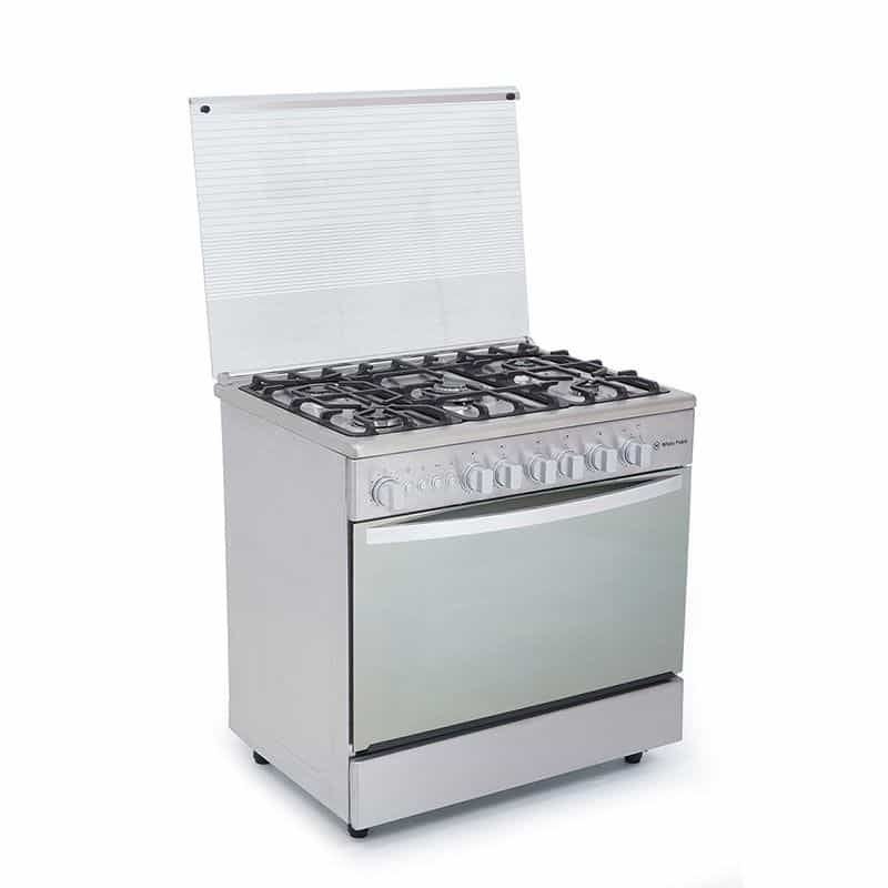 White Point Gas Cooker, 5 Burners, 90 cm, Silver - WPGC9060XA