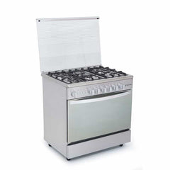 White Point Gas Cooker, 5 Burners, 90 cm, Silver - WPGC9060XA