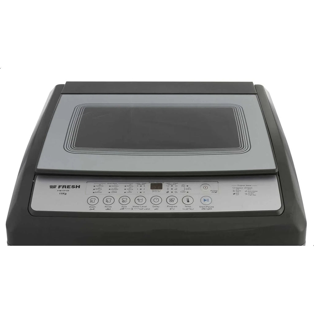 Fresh Top Load Automatic Washing Machine, 11 kg - Dark Silver - ESTORES