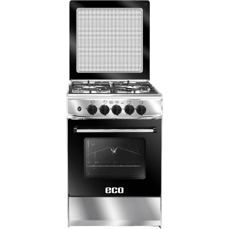 Unionaire ECO Gas Cooker, 60 cm, 4 Burners, Stainless Steel Black - C66SS-AC-447-F-ECOP-2W-AL - ESTORES