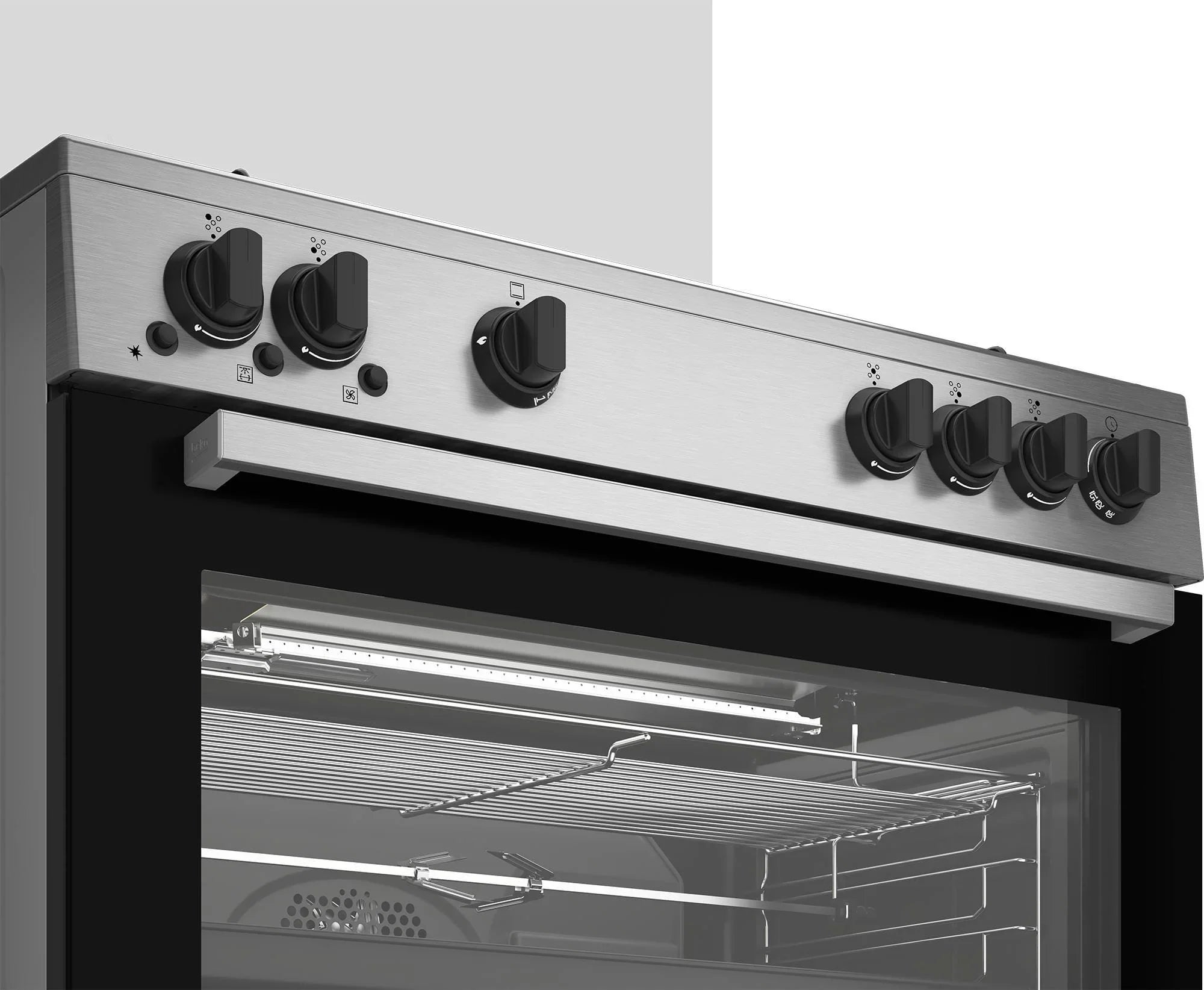 Beko Gas Cooker, 5 Burners, 90 cm, Stainless Steel - GGR 15115 DX NE - ESTORES