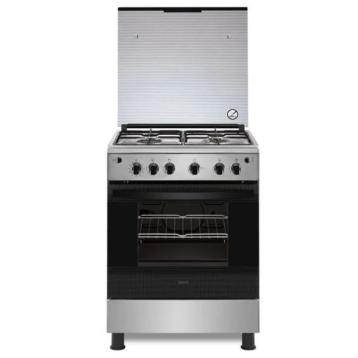 Zanussi Cooker, 4 Gas Burners, 60 cm, Stainless Steel - ZCG64396XA - ESTORES