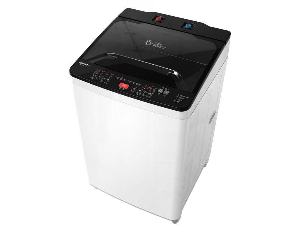 TORNADO Top Load Automatic Washing Machine, 12 kg, White - TWT-TLN12LWT
